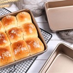 Topika - 3 Pcs Gold Baking Pans Set, Nonstick Carbon Steel Baking Trays