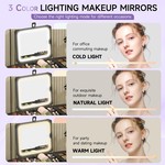Topika Travel Makeup Bag with LED Mirror, Hard Case & Dividers