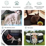 Topika Portable Pet Dog Playpen for Small Dogs & Cats with Bag, Grey