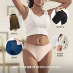 Lekkon 3/6 Pack Seamless Bikini Panties for Women No-Show Ribbed Underwear