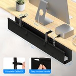 Topika 90CM Underdesk Cable Management Tray, Under Table Tray & Clamp Mount