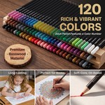 Topika 120 Colouring Pencils Set, 2 Sketchbooks, Oil-Based Drawing Art Set