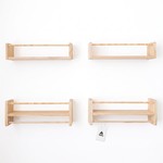 Topika 4 Piece Kids Nursery Floating Bookshelves With Beaded Rails