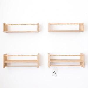 Topika 4 Piece Kids Nursery Floating Bookshelves With Beaded Rails