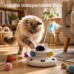 Topika Cat Laser Toy Auto Rotating Feather Ball Interactive Toy
