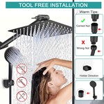 Topika Rain Shower Head with Handheld Spray, Shower Heads Combo