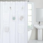 Topika Clear Shower Curtain Liner with 9 Mesh Pockets 180x180cm
