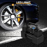 Topika Portable Tire Air Pump with Digital Gauge, Repair Kit Battery Clamps