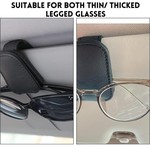 Topika 2 Packs Magnetic Leather Sunglasses&Card Holders for Car Visor