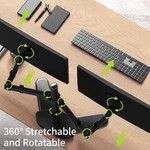 Topika - Dual Monitor Arm Mount Desk Stand Compatible with 13-30" screens