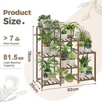 Topika - Carbonized Wood Plant Ladder Stand Rack, Indoor & Outdoor Use