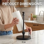 Topika - Black Paper Towel Holder, Stainless Steel Kitchen Towel Holder