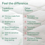 Topika Bamboo Mattress Topper Cooling Pillow Top Protector, 3 size Optional