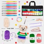 Topika Crochet Kit For Beginners, Crochet Set With Yarn, Hooks And Needles