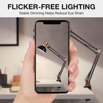 Topika LED Clamp Desk Lamp, Long Arm Foldable Metal Table Lamp For Reading