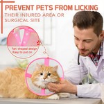 Topika Cat Cone Collar Soft, Recovery Collar for Kitten After Surgery, Pink