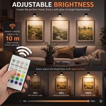 Topika - RGB LED Magnetic Wall Picture Light, 360 Degree Rotating, 2 Pcs