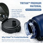 UZSPACE 1L Tritan Plastic Water Bottle Leakproof Sports Bottle BPA Free