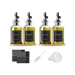 Topika Oil Vinegar Dispenser Set 2/4pcs Glass Bottles with Auto-Open Spouts