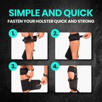 Topika Ankle Holster Calf Gun Holster Adjustable Handgun Holster with Pouch