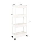 Topika - Movable Multipurpose Storage Trolley, 4-Tier Kitchen Storage Rack
