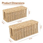 Topika Rattan Cable Management Box With Lid For Neat Cable Home Storage