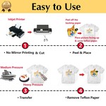 Topika - Printable Iron On Transfer Paper for T Shirts, 15pcs Light Fabric