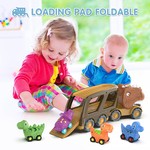 Topika Dinosaur Truck Toys for Kids, Friction Truck Set for 2-4 Toddlers