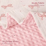 Topika Baby Blanket Soft Bow Blanket Double-Sided for Newborns