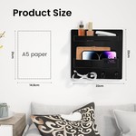 Topika Bedside Wall Organizer Shelf with hooks for Phone & Small Essentials