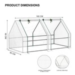 Topika - Mini Greenhouse 180 x 90 x 90cm with Frame White