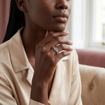 Topika Interlocked Stackable Rings for Women, Gold & Silver 2pcs Set