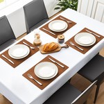 Topika Placemats 6Pack Faux Leather Table Mats 43x30cm Waterproof Oil-Proof