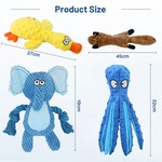 Topika Squeaky Dog Toys No-Stuffing Plush Set with Crinkle Sound Fun 4-Pack