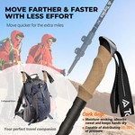 Topika 2pcs Trekking Poles Real Cork Grip External Locking Telescopic Poles