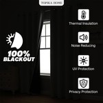 Topika -2/1 Panels White Blackout Curtains for Bedroom, Thermal Insulated