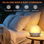 Topika Sunrise Alarm Clock with White Noise, Wake Up Light Speaker
