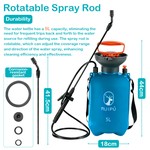 Topika 5L Garden Pressure Sprayer - Heavy-Duty Hand Pump for Home & Garden