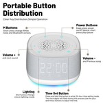 Topika White Noise Baby Sleep Machine with Clock & Night Light