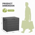Topika Outdoor Storage Box, Lockable Foldable Waterproof, 128L