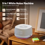 Topika White Noise Baby Sleep Machine with Clock & Night Light