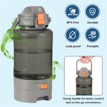 Topika - Water Bottle 1.5L for Hiking & Pets, BPA-Free, Leakproof Dual Use