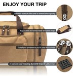 Topika Canvas Duffle Bag for Travel, 50L Expandable Weekend Duffels