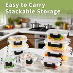 Topika 8pcs Borosilicate Glass Food Storage Containers With Airtight Lids