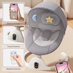 Topika Grey Electric Baby Swing Rocker Chair with 5 Speeds & Remote Control