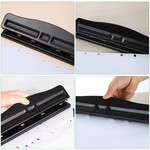 Topika - Adjustable 4 Hole Puncher for Binder Ring Album Paper, 10 Sheet