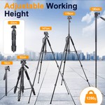 Topika-F-180T Black Camera Tripod, 1.8m Iron Tube, 3 Feet Stand, 18cm-180cm