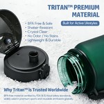 UZSPACE 1L Tritan Plastic Water Bottle Leakproof Sports Bottle BPA Free