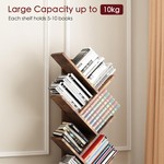 Topika 6 Tier Tree Bookshelf with Storage Cabinet, Space Saving Bookcase