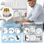 TopikaHome - Stainless Steel Faucet Water Sink Filter with 2 Pieces Cartridges